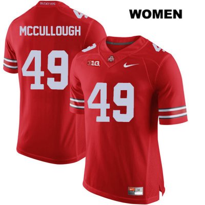 Women's NCAA Ohio State Buckeyes Liam McCullough #49 College Stitched Authentic Nike Red Football Jersey LH20C80YO